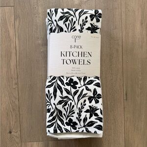 Black and White Kitchen Towels - 8 Pack